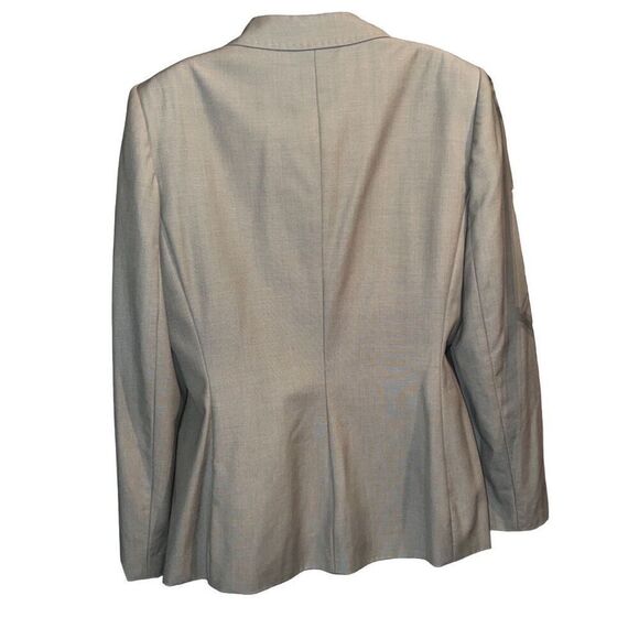 Calvin Klein Women's Collared Khaki Lux Buttoned Blazer Jacket Suit Size 14 - Picture 4 of 12